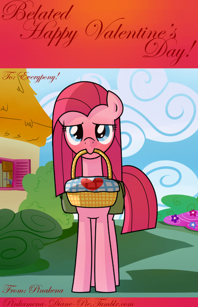 Size: 600x930 | Tagged: artist:frankier77, ask, ask pinkamena diane pie, basket, derpibooru import, mouth hold, pinkamena diane pie, pinkie pie, safe, solo, tumblr