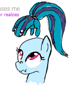 Size: 152x181 | Tagged: artist:woox, bald, confused, derpibooru import, mane, mane monster, ponified, realzies, safe, scrunchy face, solo, sonata dusk, wat