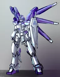 Size: 5100x6600 | Tagged: absurd resolution, artist:checkerboardazn, crossover, derpibooru import, gundam, hi nu gundam, rarity, safe, solo