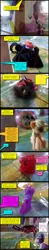 Size: 612x3102 | Tagged: safe, artist:spiffy, derpibooru import, applejack, fluttershy, rainbow dash, rarity, spike, twilight sparkle, dragon, earth pony, giant crab, pegasus, pony, unicorn, comic:friendship is dragons, all fours, apple, beast wars, collaboration, comic, dungeons and dragons, eyes closed, food, gelatinous cube, hero factory, irl, jelly, lego, male, photo, rarity fighting a giant crab, razorclaw, rearing, toy, transformers, unicorn twilight