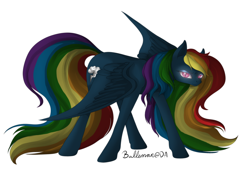 Size: 2500x1800 | Tagged: artist:dreamyartcosplay, ask nightmare mane 6, ask nightmare six, glowing eyes, nightmare rainbow dash, nightmarified, rainbow dash, safe, signature, simple background, solo, transparent background