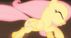 Size: 699x380 | Tagged: animated, cropped, derpibooru import, fluttershy, run cycle, running, safe, screencap, solo, stare master
