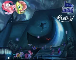 Size: 820x647 | Tagged: safe, artist:jowybean, derpibooru import, fluttershy, pinkie pie, faic, luna academy, preview