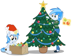 Size: 7765x6000 | Tagged: safe, artist:discorded, artist:masem, artist:pirill, derpibooru import, derpy hooves, oc, oc:penny curve, equestria girls, absurd resolution, christmas, collaboration, female, self ponidox, simple background, transparent background, vector