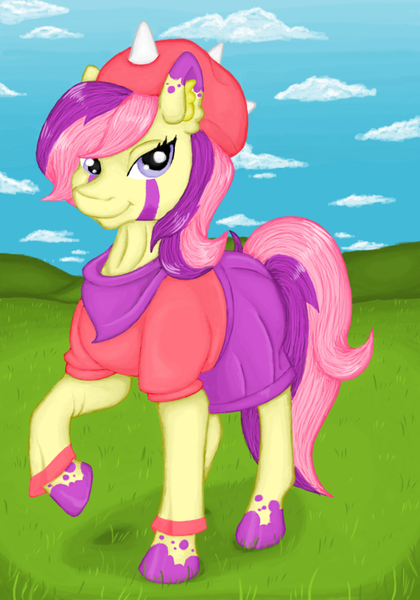 Size: 600x857 | Tagged: safe, artist:mlpdarksparx, derpibooru import, oc, oc:karen skulline, unofficial characters only, clothes, ms paint, solo