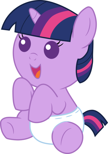 Size: 1332x1899 | Tagged: safe, artist:mighty355, derpibooru import, twilight sparkle, pony, baby, baby pony, babylight sparkle, diaper, filly, filly twilight sparkle, foal, happy, simple background, transparent background, vector