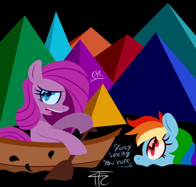 Size: 900x858 | Tagged: artist:wildberry-poptart, boat, derpibooru import, pinkamena diane pie, pinkie pie, rainbow dash, safe