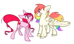 Size: 490x294 | Tagged: artist:masis509, derpibooru import, oc, oc:rainbow sky, oc:ribbon bow, safe, unofficial characters only