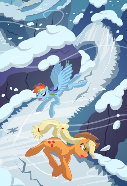 Size: 545x800 | Tagged: applejack, artist:couchcrusader, derpibooru import, rainbow dash, safe