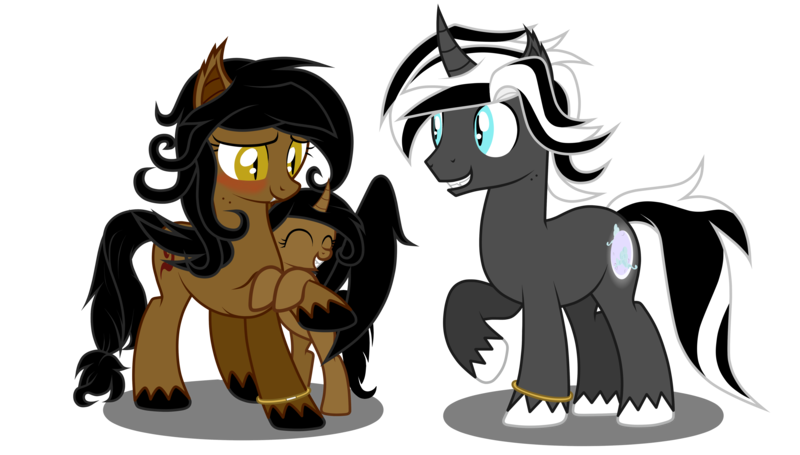 Size: 5800x3300 | Tagged: safe, artist:junkiesnewb, derpibooru import, oc, oc:nox arcana, oc:tempest arcana, oc:whirlwind dust, unofficial characters only, bat pony, bat pony unicorn, pony, unicorn, vampire, vampony, wingless bat pony, blushing, curved horn, family, fangs, female, filly, foal, male, mare, noxwind, parent:oc:nox arcana, parent:oc:whirlwind dust, parents:noxwind, simple background, slit eyes, smiling, stallion, straight, transparent background, vector