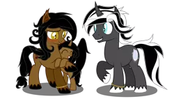 Size: 5800x3300 | Tagged: safe, artist:junkiesnewb, derpibooru import, oc, oc:nox arcana, oc:tempest arcana, oc:whirlwind dust, unofficial characters only, bat pony, bat pony unicorn, pony, unicorn, vampire, vampony, wingless bat pony, blushing, curved horn, family, fangs, female, filly, foal, male, mare, noxwind, parent:oc:nox arcana, parent:oc:whirlwind dust, parents:noxwind, simple background, slit eyes, smiling, stallion, straight, transparent background, vector