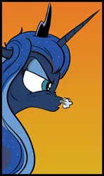Size: 434x735 | Tagged: angry, artist:pony-berserker, comic:the royal flu, derpibooru import, i can't believe it's not idw, luna is not amused, princess luna, safe, snorting, solo, stare, the stare, unamused