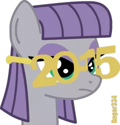 Size: 694x723 | Tagged: 2015, artist:roger334, derpibooru import, glasses, maud pie, new year, safe, simple background, solo, transparent background