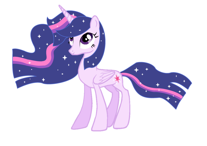 Size: 3296x2328 | Tagged: safe, artist:flaremane, artist:frozenightpl, derpibooru import, twilight sparkle, twilight sparkle (alicorn), alicorn, pony, magical mystery cure, ethereal mane, female, mare, older, shiny, simple background, solo, ultimate twilight, white background