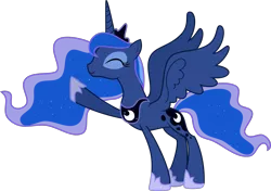 Size: 1569x1106 | Tagged: artist:snowfeather1, derpibooru import, eyes closed, luna eclipsed, princess luna, raised hoof, safe, simple background, solo, transparent background, vector