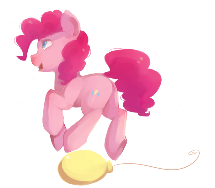 Size: 2234x1958 | Tagged: safe, artist:joo13, derpibooru import, pinkie pie, balloon, simple background, solo