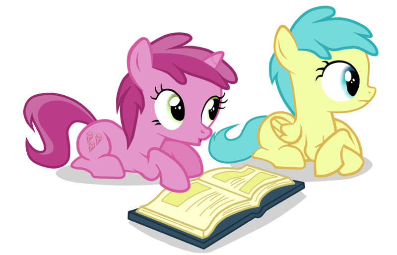 Size: 2241x1440 | Tagged: artist:arcum42, book, cute, derpibooru import, frown, rainy feather, reading, ruby pinch, safe, simple background, transparent background, twilight time, vector