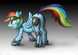 Size: 1143x800 | Tagged: artist:hereticofdune, augmented, cog, derpibooru import, plot, rainbow dash, safe, solo, steampunk