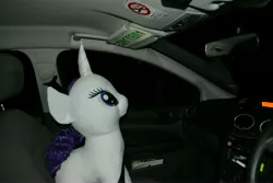 Size: 4608x3072 | Tagged: artist:hampshirebrony, car, car interior, derpibooru import, irl, photo, plushie, rarity, safe, toy, ty plush