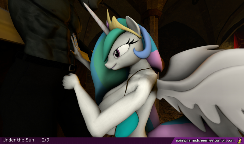 Size: 1920x1132 | Tagged: 3d, abs, alicorn, anthro, artist:apimpnamedcheerilee, bikini, breasts, busty princess celestia, celestibra, clothes, derpibooru import, female, grin, imminent sex, king sombra, male, nudity, princess celestia, questionable, shipping, smiling, source filmmaker, spread wings, straight, swimsuit, wingboner