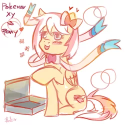 Size: 800x800 | Tagged: artist:benkomilk, derpibooru import, oc, oc:fashion sylveon, safe, solo, unofficial characters only