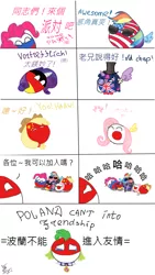 Size: 710x1256 | Tagged: safe, artist:xsizorback, derpibooru import, applejack, fluttershy, pinkie pie, rainbow dash, rarity, spike, twilight sparkle, twilight sparkle (alicorn), dog, equestria girls, chinese text, comic, polandball, spike the dog, translation