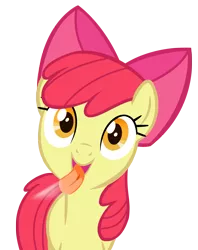 Size: 1347x1700 | Tagged: apple bloom, artist:umbra-neko, derpibooru import, fourth wall, licking, licking ponies, safe, screen, simple background, solo, transparent background, vector
