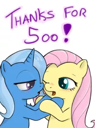 Size: 953x1280 | Tagged: safe, artist:theparagon, derpibooru import, fluttershy, trixie, pony, unicorn, ask trixie, ask, blushing, female, lesbian, mare, shipping, trixieshy, tumblr