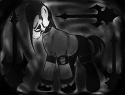 Size: 1644x1247 | Tagged: artist:derpyramone, derpibooru import, doyle, guitar, horror, metal, misfits, parody, ponified, safe