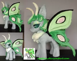 Size: 1280x1016 | Tagged: artist:agatrix, derpibooru import, irl, mothpony, oc, oc:actias, original species, photo, plushie, safe, unofficial characters only