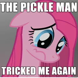 Size: 512x512 | Tagged: chris chan, derpibooru import, image macro, meme, pickle, pinkamena diane pie, pinkie pie, sad, safe