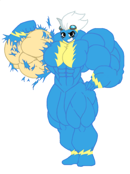 Size: 524x699 | Tagged: artist:minimannitaur, bodysuit, clothes, derpibooru import, fetish, fleetflex, fleetfoot, flexing, human, humanized, muscle fetish, muscles, my muscle pony, safe, simple background, solo, torn clothes, transparent background, wonderbolts uniform