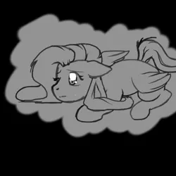 Size: 1000x1000 | Tagged: artist:stockingstreams, crying, derpibooru import, fluttershy, grayscale, monochrome, sad, safe, solo