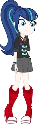 Size: 500x1595 | Tagged: safe, artist:alkonium, derpibooru import, shining armor, sonata dusk, equestria girls, clothes, gleaming shield, palette swap, ponytail, recolor, rule 63, shining sonata, simple background, skirt, solo, transparent background, vector