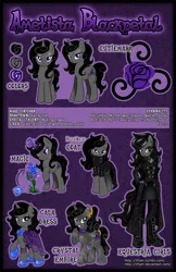 Size: 1300x2005 | Tagged: safe, artist:lifyen, derpibooru import, oc, oc:ametista blackpetal, unofficial characters only, pony, unicorn, equestria girls, black, clothes, coat, curly hair, equestria girls-ified, female, gray, mare, ponied up, ponysona, purple, reference sheet, rose, solo