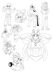 Size: 1992x2688 | Tagged: anthro, artist:advanceddefense, beyblade, breasts, clothes, compilation, derpibooru import, human, humanized, kushina uzumaki, lineart, luigi, max tate, monochrome, muscles, naruto, oc, rarity, ripped rarity, sailor moon, sakaki yuya, santa costume, suggestive, super mario bros., twilight muscle, twilight sparkle, werelight shine, yu-gi-oh! arc-v, yuya sakaki