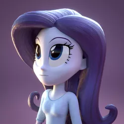 Size: 810x810 | Tagged: safe, artist:creatorofpony, derpibooru import, rarity, equestria girls, /mlp/, 3d, 3d model, alternate hairstyle, looking up, solo
