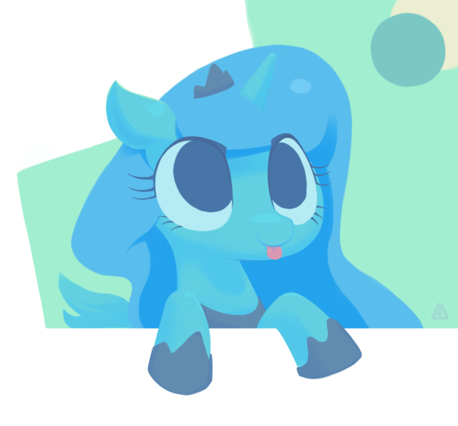 Size: 2716x2531 | Tagged: safe, artist:bluedrg19, derpibooru import, princess luna, alicorn, pony, :p, abstract background, chibi, female, filly, no pupils, silly, solo, tongue out, woona