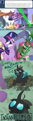 Size: 644x2324 | Tagged: applejack, artist:dinkelion, changeling, comic, derpibooru import, fluttershy, mane six, oc, oc:doppel, pinkie pie, rainbow dash, rarity, safe, this will end in tears and/or death, tumblr, twilight sparkle