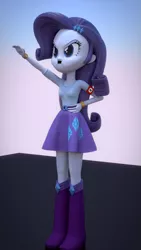 Size: 1080x1920 | Tagged: safe, artist:creatorofpony, artist:renderanon, derpibooru import, rarity, equestria girls, /mlp/, /pol/, 3d, 3d model, adolf hitler, blender, boots, bracelet, clothes, facial hair, frown, jewelry, nazi, salute, sieg heil, skirt, solo, swastika, t-shirt