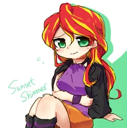 Size: 756x763 | Tagged: safe, artist:c-minded, derpibooru import, sunset shimmer, equestria girls, rainbow rocks, solo