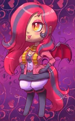 Size: 946x1516 | Tagged: artist needed, safe, derpibooru import, oc, unofficial characters only, bat pony, satyr, clothes, parent:oc:arrhythmia, scarf, skirt, socks, solo