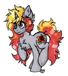 Size: 1058x1177 | Tagged: safe, artist:iroxykun, derpibooru import, oc, oc:tiger lily, unofficial characters only, pony, unicorn, cutie mark, female, flower, mare