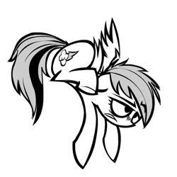 Size: 700x700 | Tagged: artist:lazy, derpibooru import, monochrome, rainbow dash, safe, solo