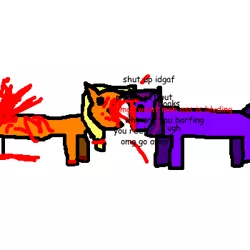 Size: 350x350 | Tagged: 1000 hours in ms paint, applejack, artist:sandwich, blood, comic sans, derpibooru import, i tried, ms paint, semi-grimdark, twilight sparkle, vulgar, wat