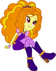 Size: 6000x7624 | Tagged: safe, artist:deathnyan, derpibooru import, adagio dazzle, equestria girls, rainbow rocks, absurd resolution, adoragio, boots, crossed legs, cute, shoes, simple background, sitting, smiling, solo, transparent background, vector