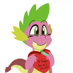 Size: 952x952 | Tagged: artist:wirelesspony, derpibooru import, safe, smiling, solo, spike, valentine