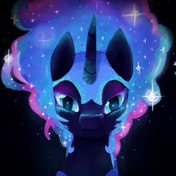 Size: 1600x1600 | Tagged: artist:mapony240, bedroom eyes, derpibooru import, eyelashes, looking at you, nightmare moon, portrait, pretty, safe, smiling, solo