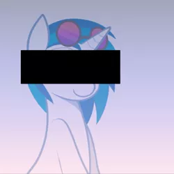 Size: 640x640 | Tagged: artist:axelthebrony955, censor bar, censored, censorship, derpibooru import, edit, minimalist, safe, solo, vinyl scratch