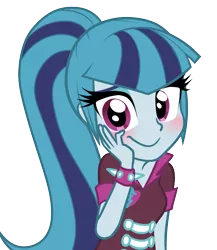 Size: 1050x1212 | Tagged: safe, artist:rileyav, derpibooru import, sonata dusk, equestria girls, rainbow rocks, blushing, cute, female, looking at you, simple background, smiling, solo, sonatabetes, transparent background, vector, when she smiles